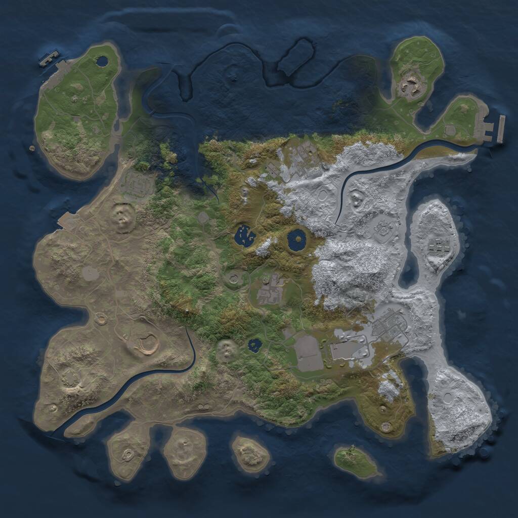 Rust Map: Procedural Map, Size: 3750, Seed: 1116068898, 15 Monuments