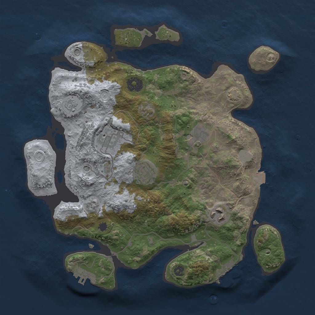 Rust Map: Procedural Map, Size: 3000, Seed: 416713295, 12 Monuments