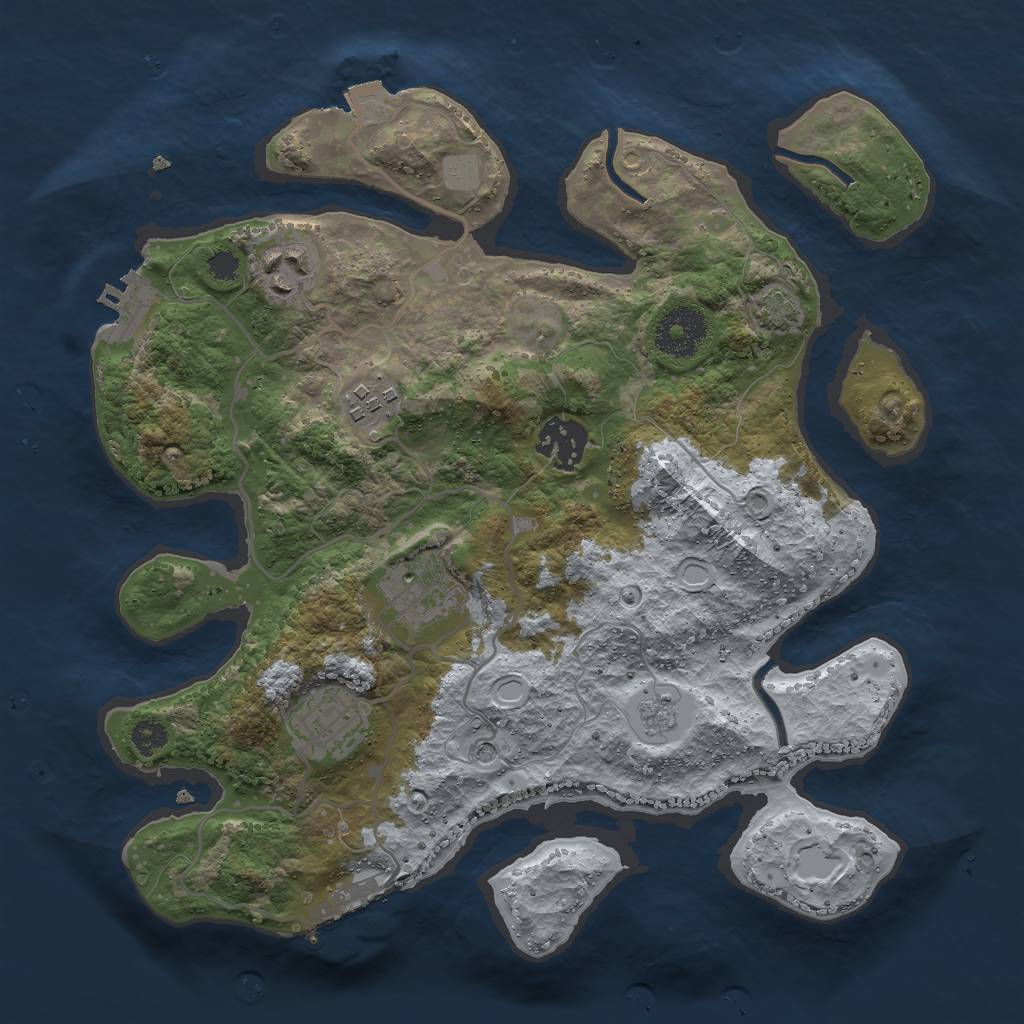 Rust Map: Procedural Map, Size: 3000, Seed: 1650502537, 13 Monuments