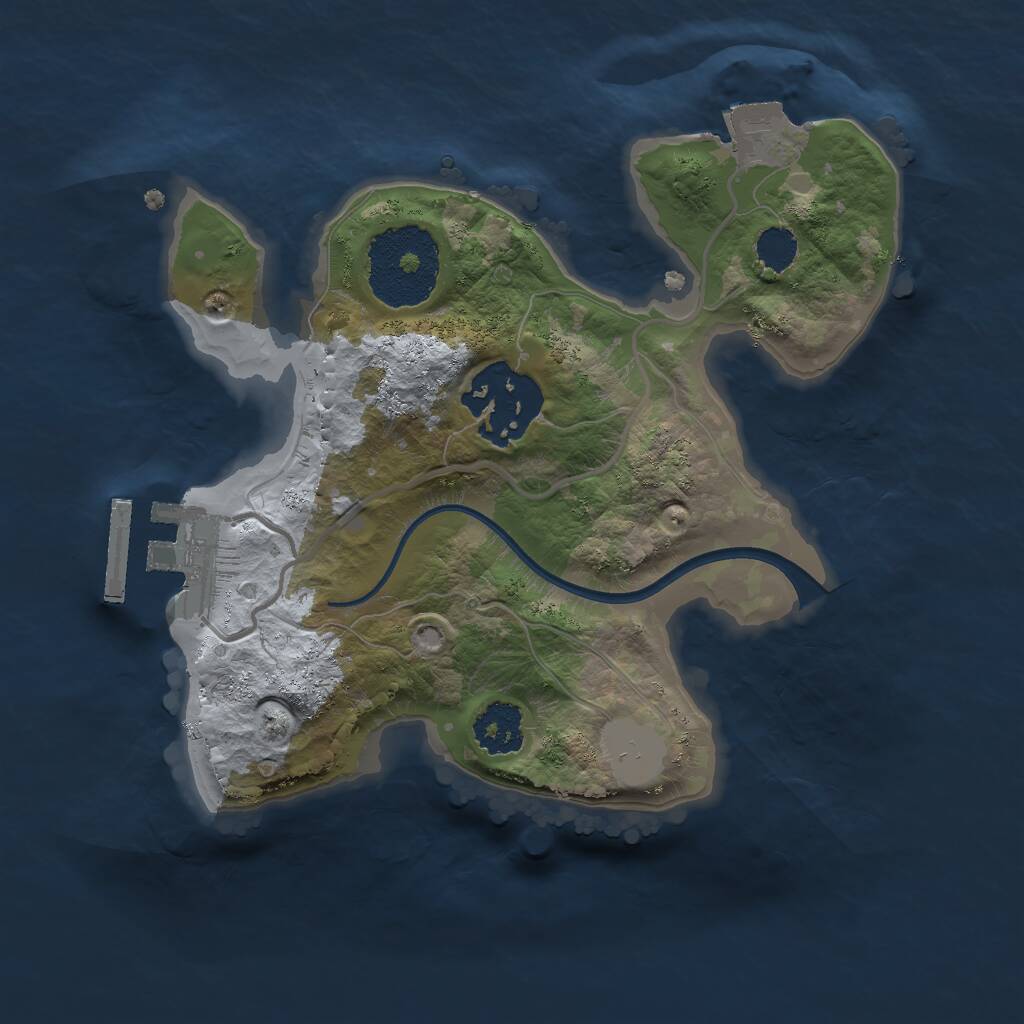Rust Map: Procedural Map, Size: 2000, Seed: 366419427, 3 Monuments