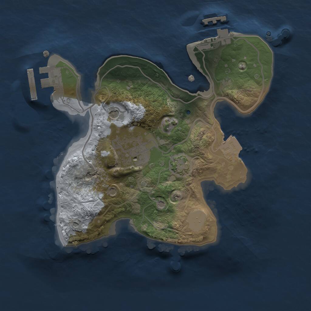 Rust Map: Procedural Map, Size: 2000, Seed: 366419427, 6 Monuments