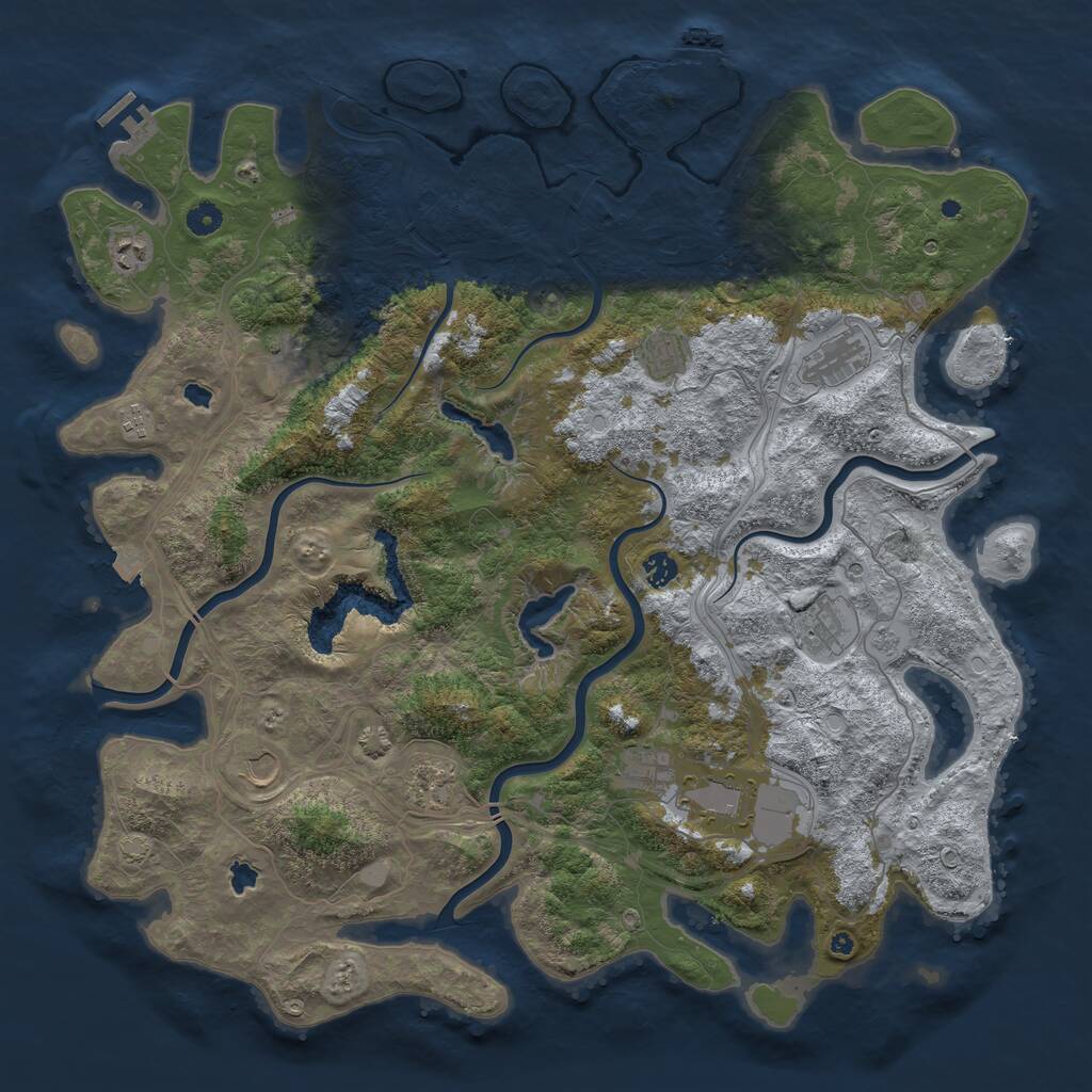 Rust Map: Procedural Map, Size: 4800, Seed: 1739330086, 17 Monuments