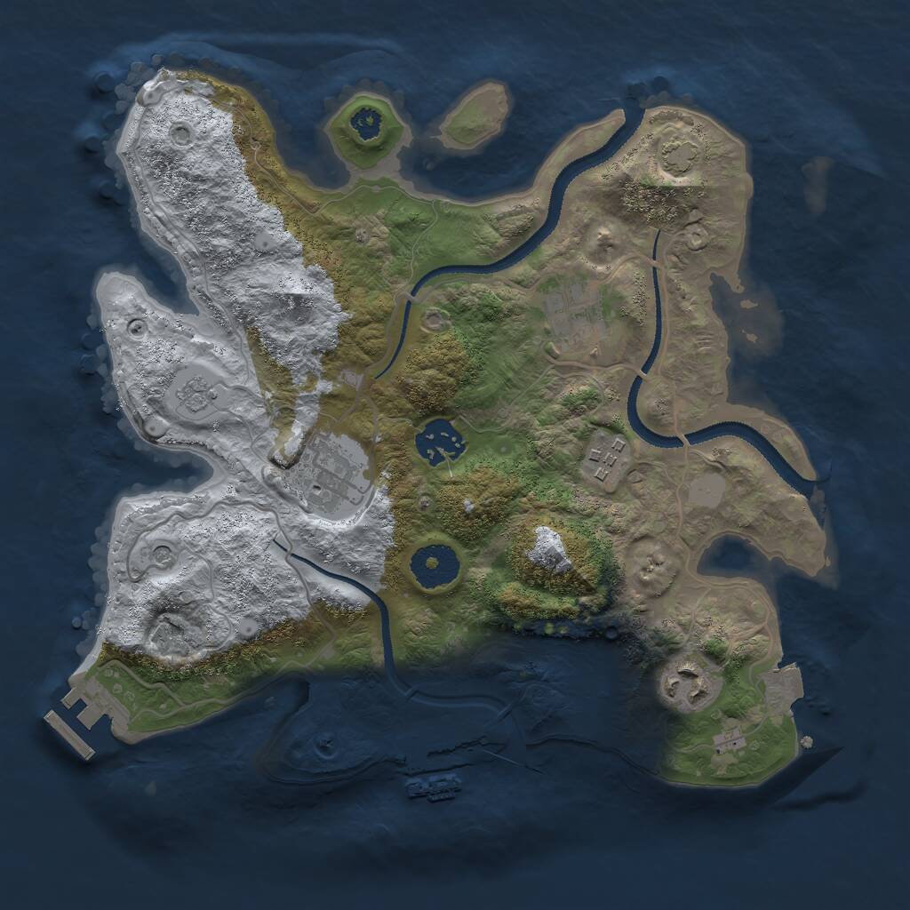 Rust Map: Procedural Map, Size: 3000, Seed: 804104868, 11 Monuments