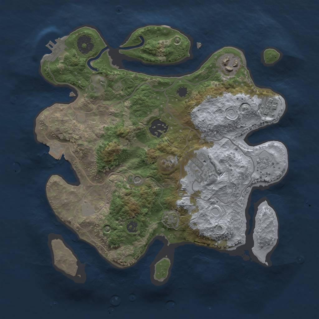 Rust Map: Procedural Map, Size: 2750, Seed: 9572, 11 Monuments