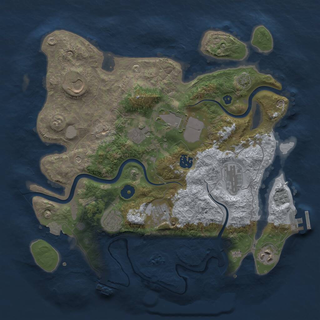 Rust Map: Procedural Map, Size: 3500, Seed: 1184981350, 14 Monuments