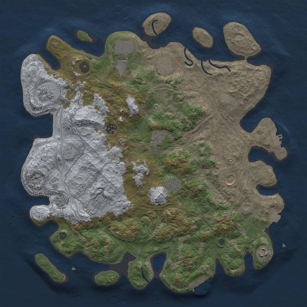 Rust Map: Procedural Map, Size: 4250, Seed: 231673328, 18 Monuments