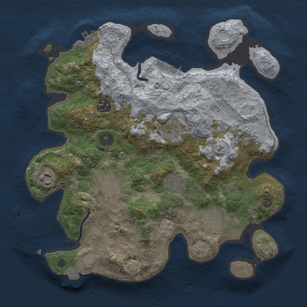 Rust Map: Procedural Map, Size: 3200, Seed: 48129418, 15 Monuments