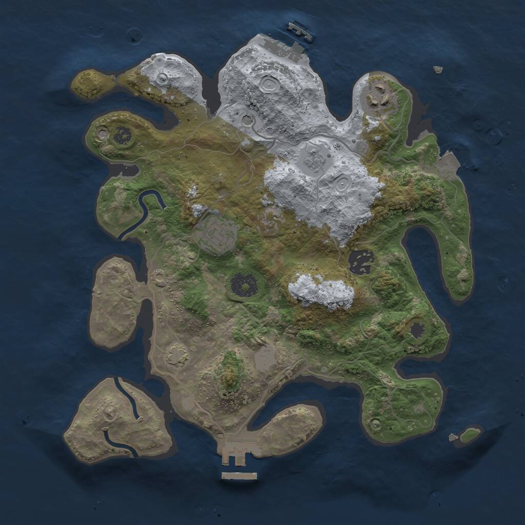 Rust Map: Procedural Map, Size: 3000, Seed: 1812424273, 9 Monuments