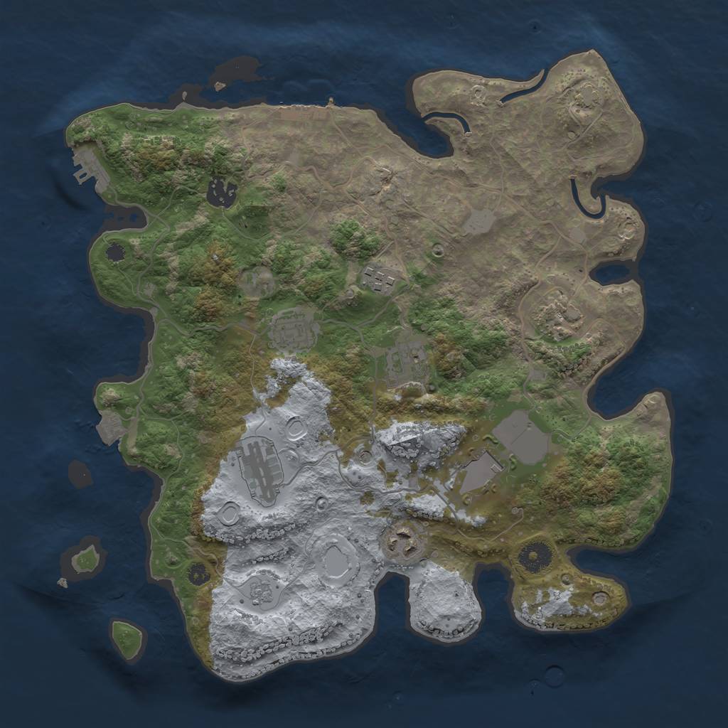 Rust Map: Procedural Map, Size: 3500, Seed: 16969420, 16 Monuments