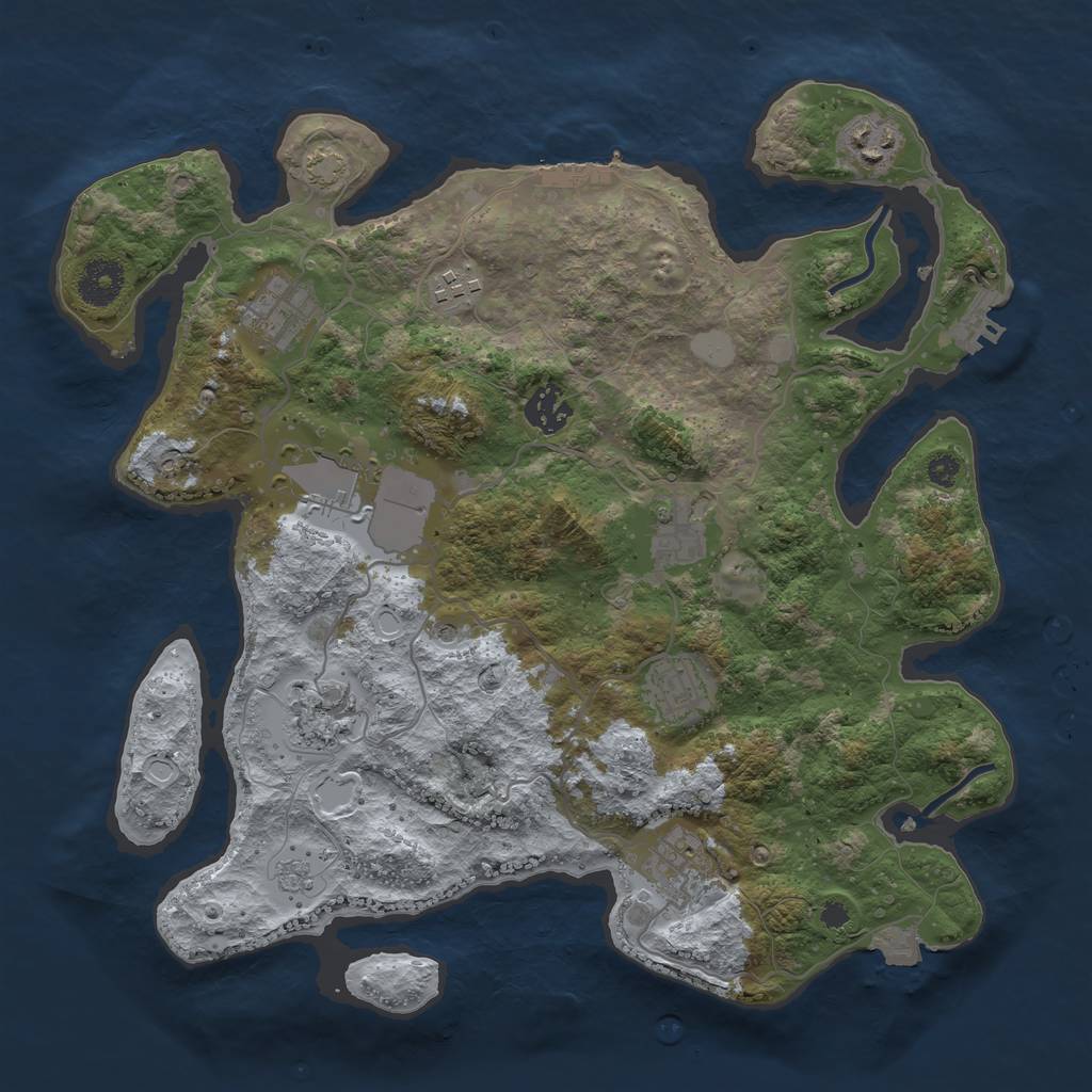 Rust Map: Procedural Map, Size: 3500, Seed: 15089894, 17 Monuments