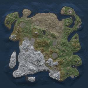 Thumbnail Rust Map: Procedural Map, Size: 3500, Seed: 15089894, 17 Monuments