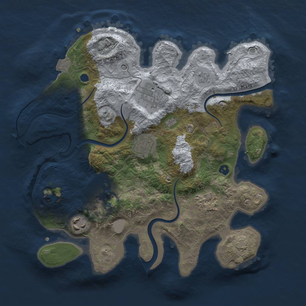 Rust Map: Procedural Map, Size: 3000, Seed: 134567890, 9 Monuments