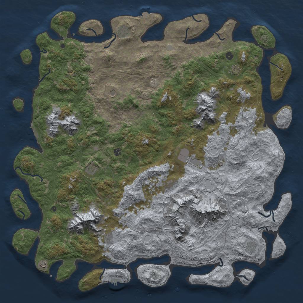 Rust Map: Procedural Map, Size: 6000, Seed: 819320907, 19 Monuments