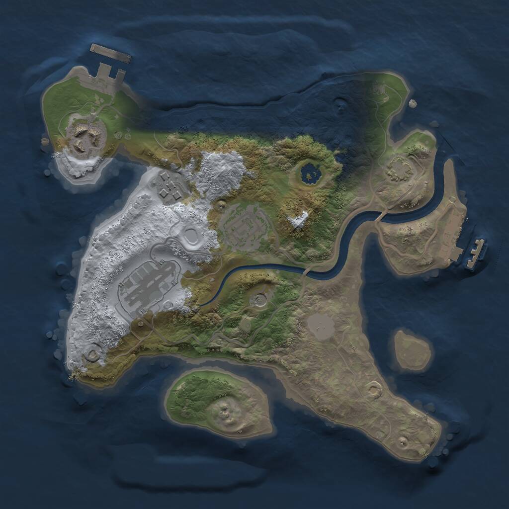 Rust Map: Procedural Map, Size: 2500, Seed: 384149162, 9 Monuments