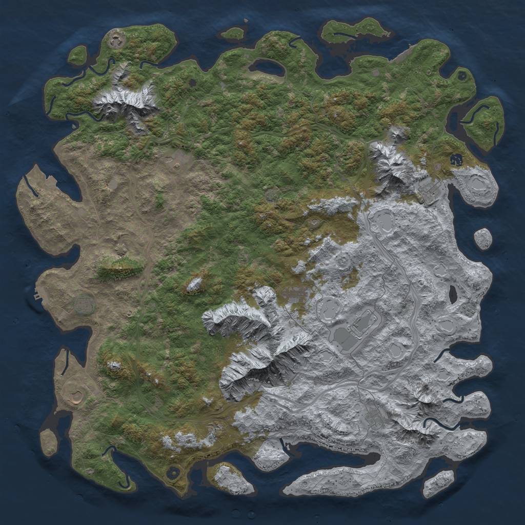Rust Map: Procedural Map, Size: 6000, Seed: 1717407803, 19 Monuments