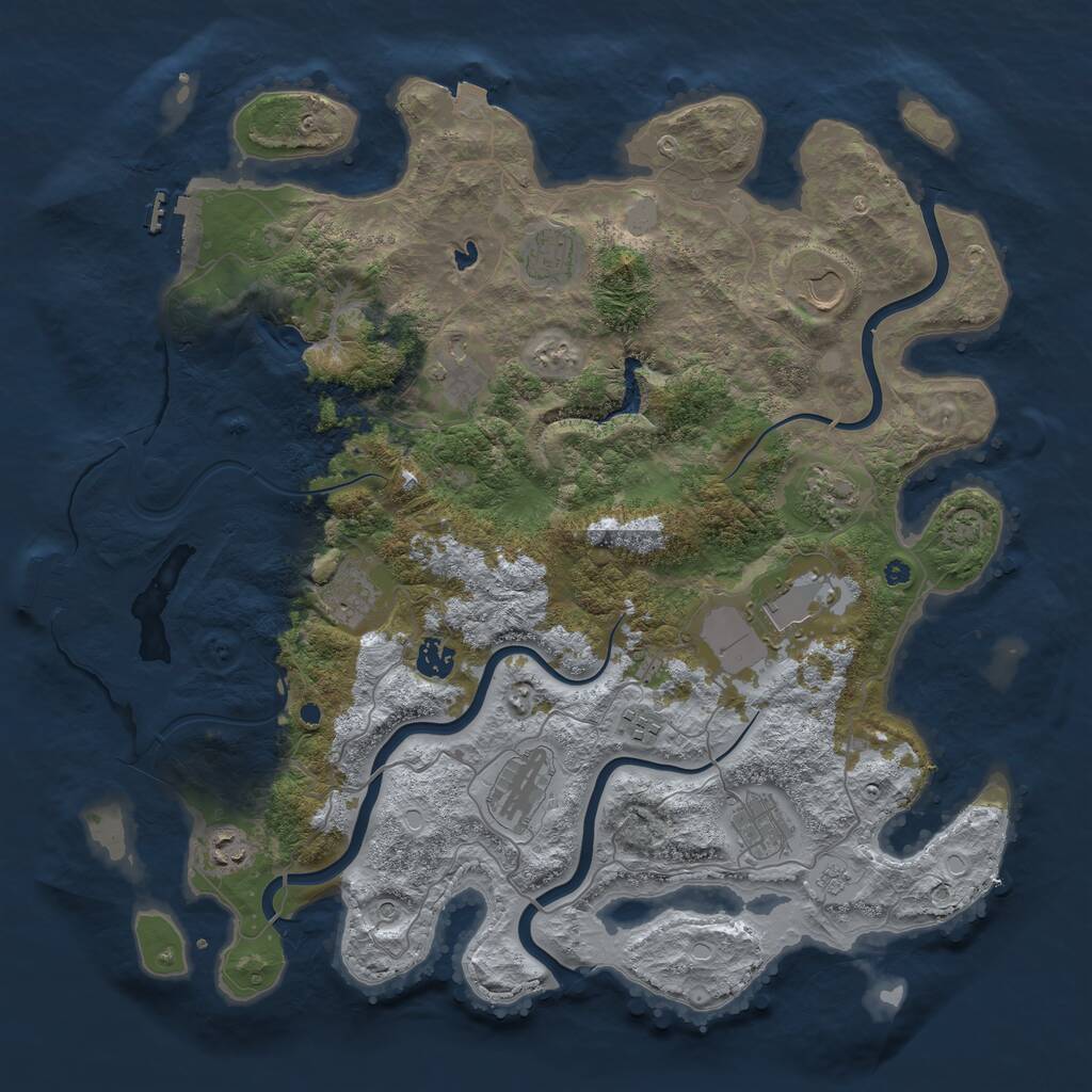 Rust Map: Procedural Map, Size: 4200, Seed: 803897006, 17 Monuments