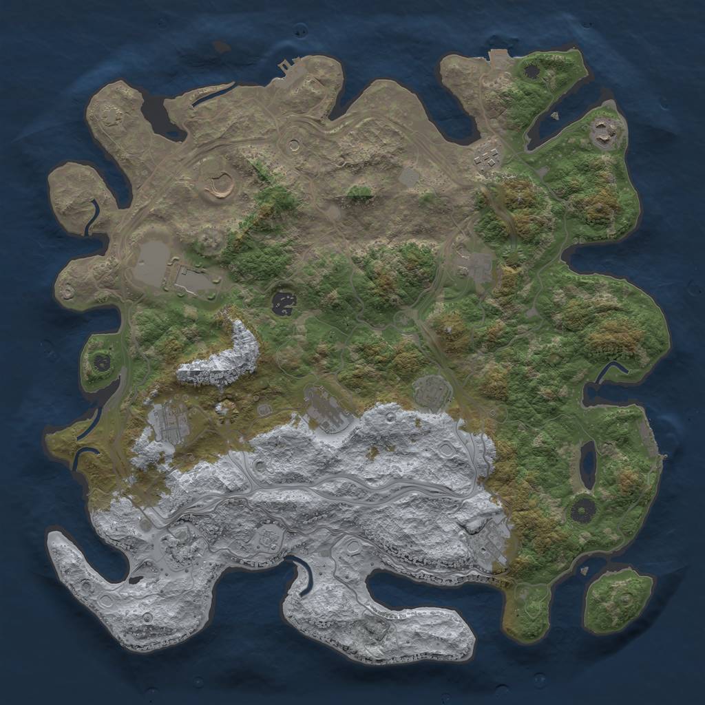 Rust Map: Procedural Map, Size: 4250, Seed: 543307, 19 Monuments