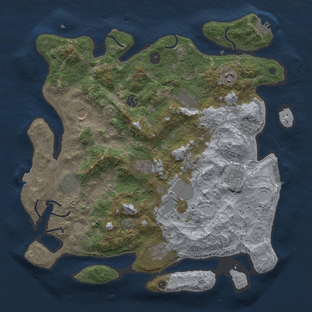 Rust Map: Procedural Map, Size: 4000, Seed: 171755805, 18 Monuments