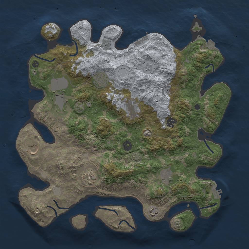 Rust Map: Procedural Map, Size: 3780, Seed: 1584, 17 Monuments