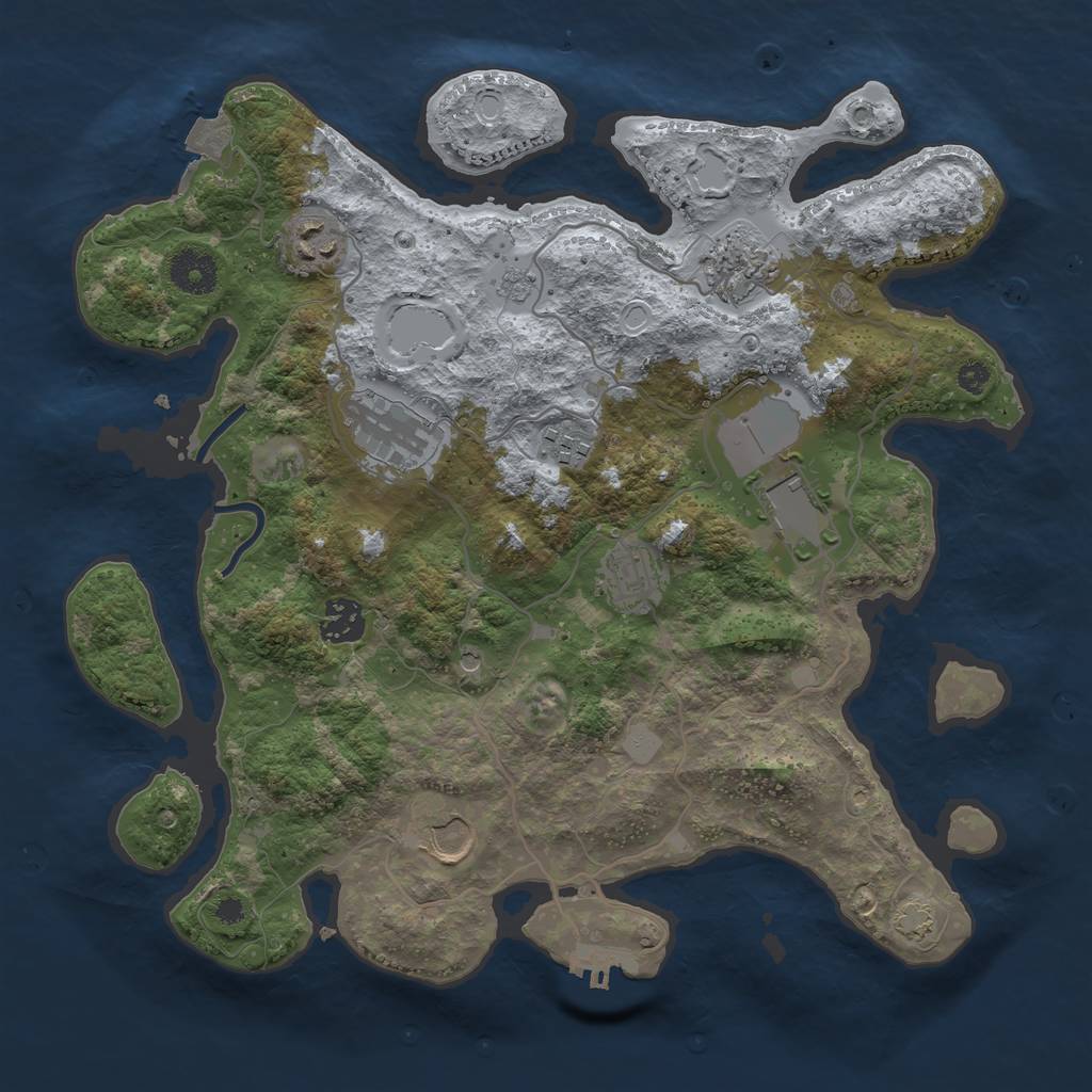 Rust Map: Procedural Map, Size: 3500, Seed: 711559892, 15 Monuments