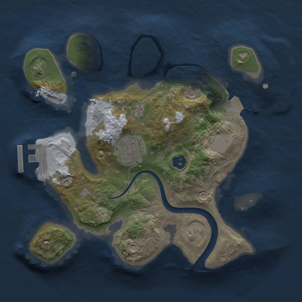 Rust Map: Procedural Map, Size: 2210, Seed: 1234567, 4 Monuments