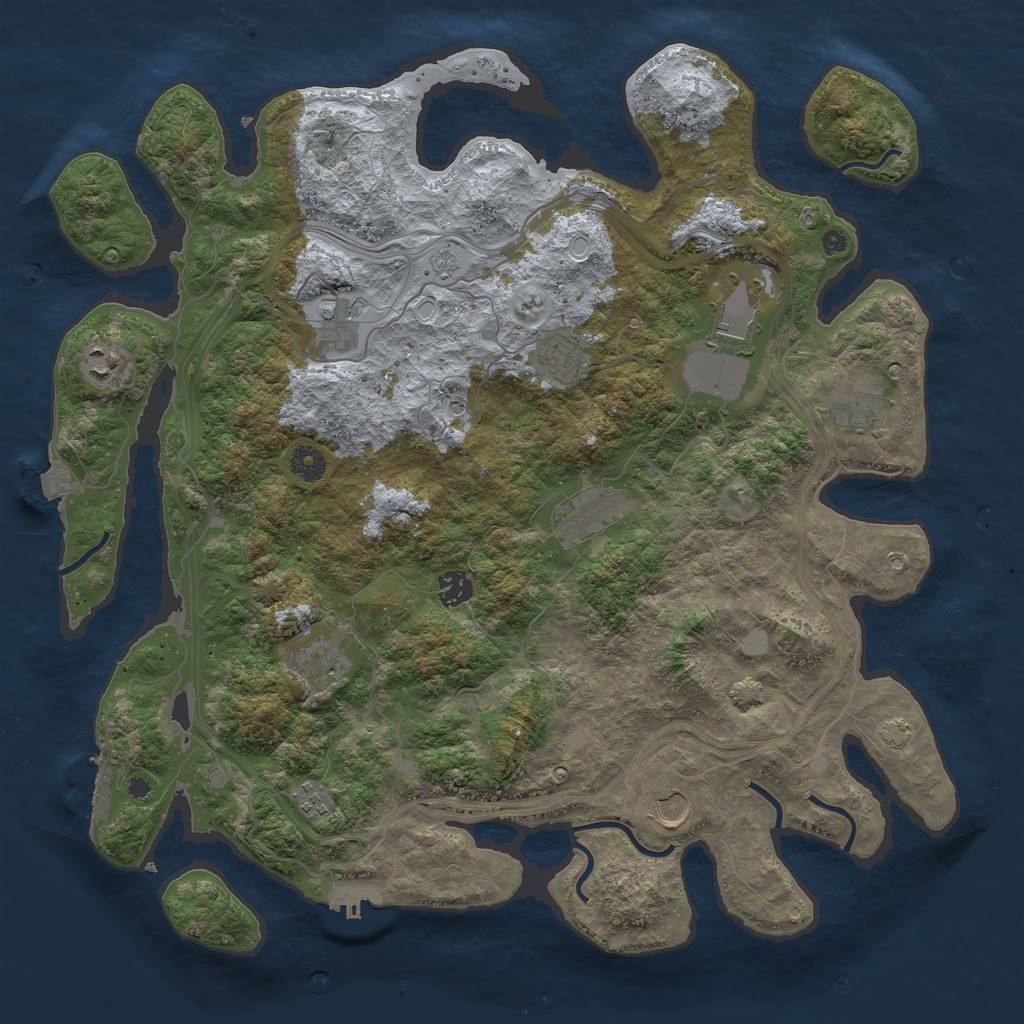 Rust Map: Procedural Map, Size: 4250, Seed: 1031020408, 18 Monuments