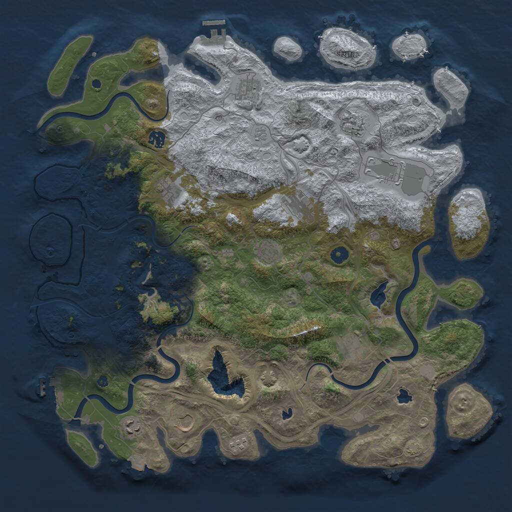 Rust Map: Procedural Map, Size: 4500, Seed: 656050568, 17 Monuments