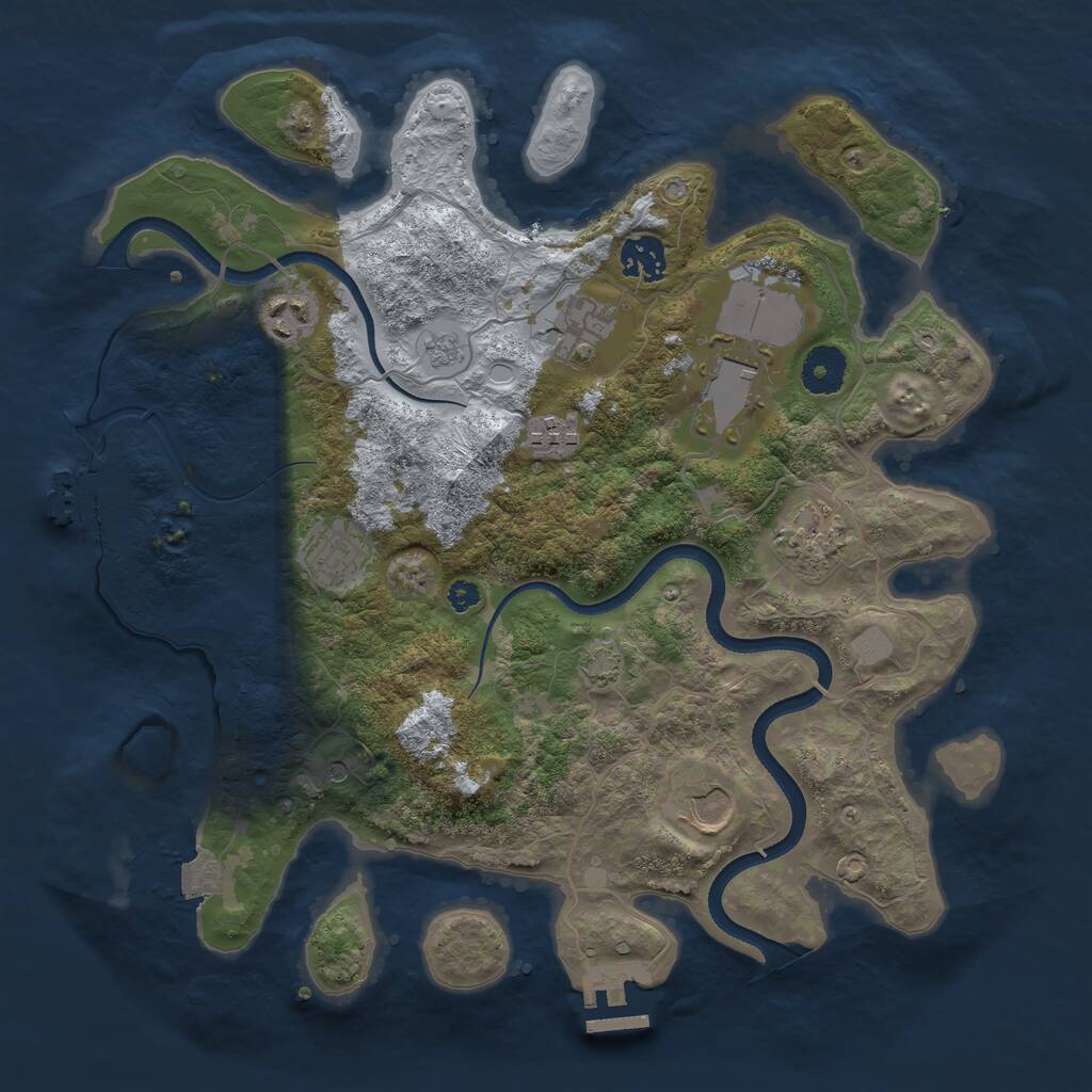 Rust Map: Procedural Map, Size: 3500, Seed: 1315906459, 14 Monuments