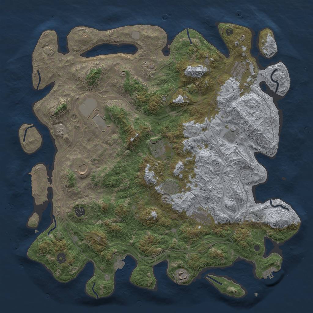 Rust Map: Procedural Map, Size: 4500, Seed: 1567148727, 19 Monuments