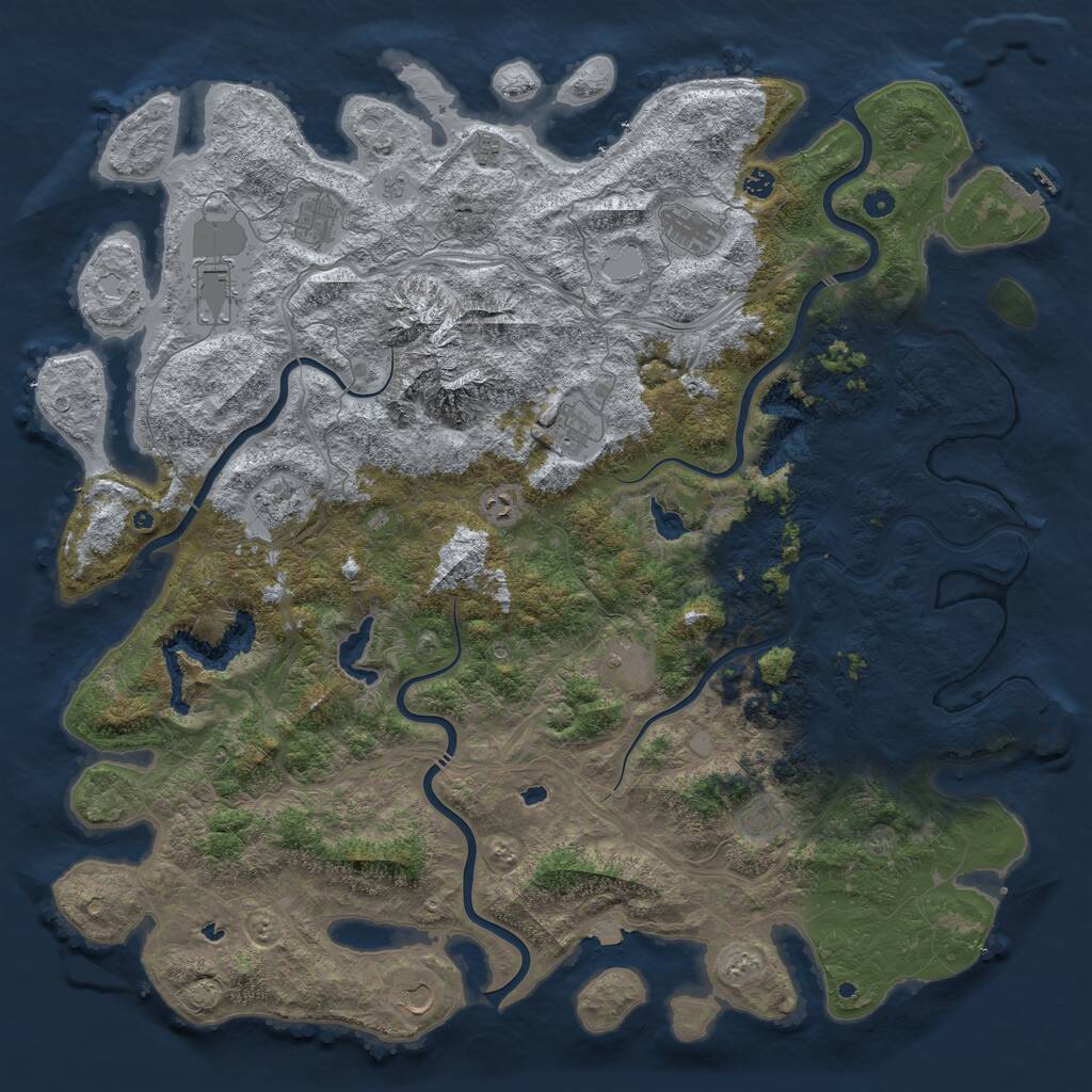 Rust Map: Procedural Map, Size: 5500, Seed: 1862084455, 17 Monuments