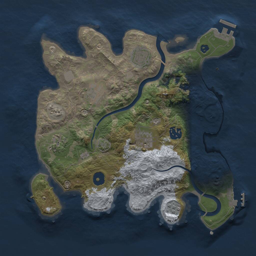Rust Map: Procedural Map, Size: 3000, Seed: 965167142, 11 Monuments