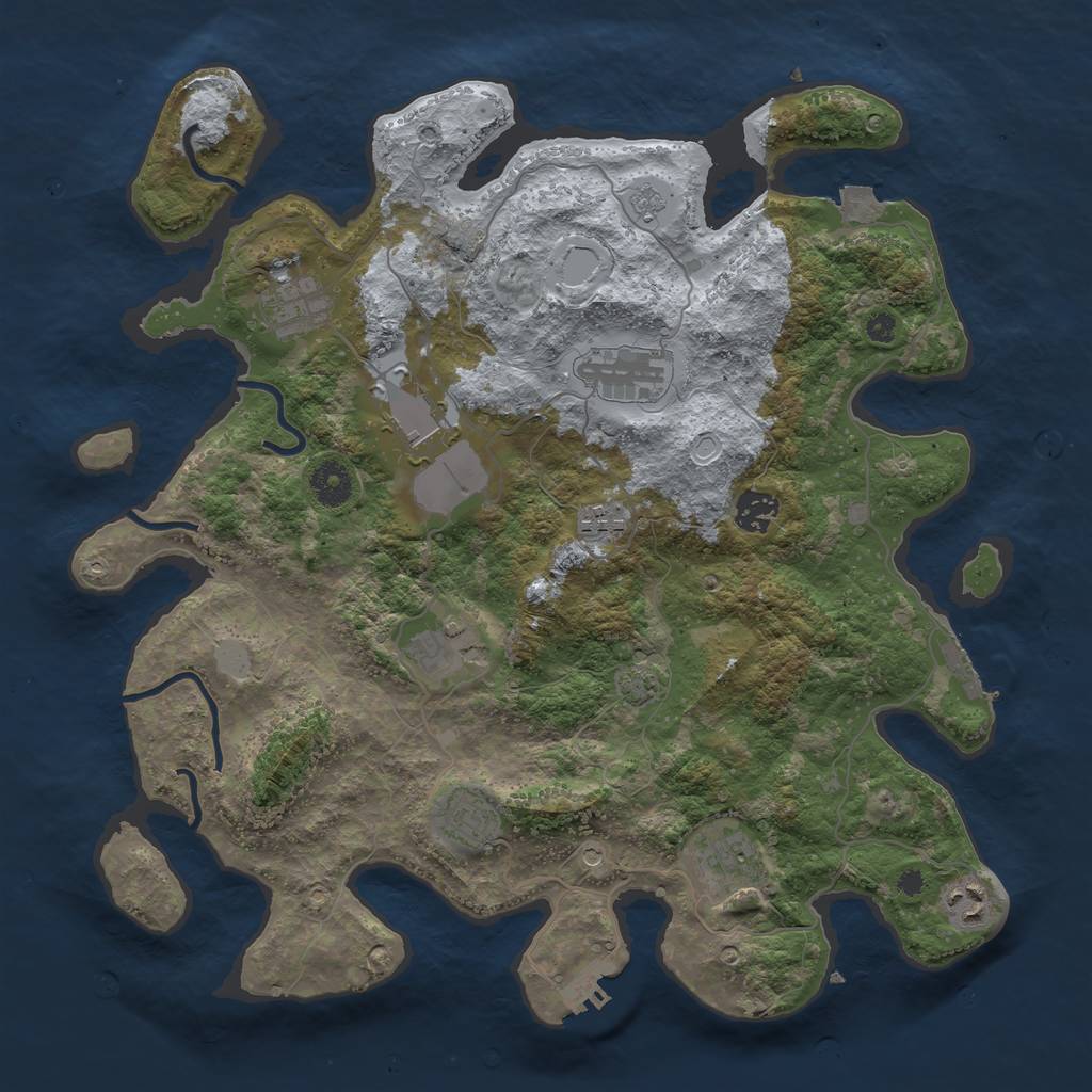 Rust Map: Procedural Map, Size: 3788, Seed: 111111, 17 Monuments