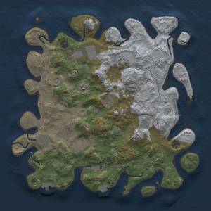 Thumbnail Rust Map: Procedural Map, Size: 4000, Seed: 909084641, 17 Monuments