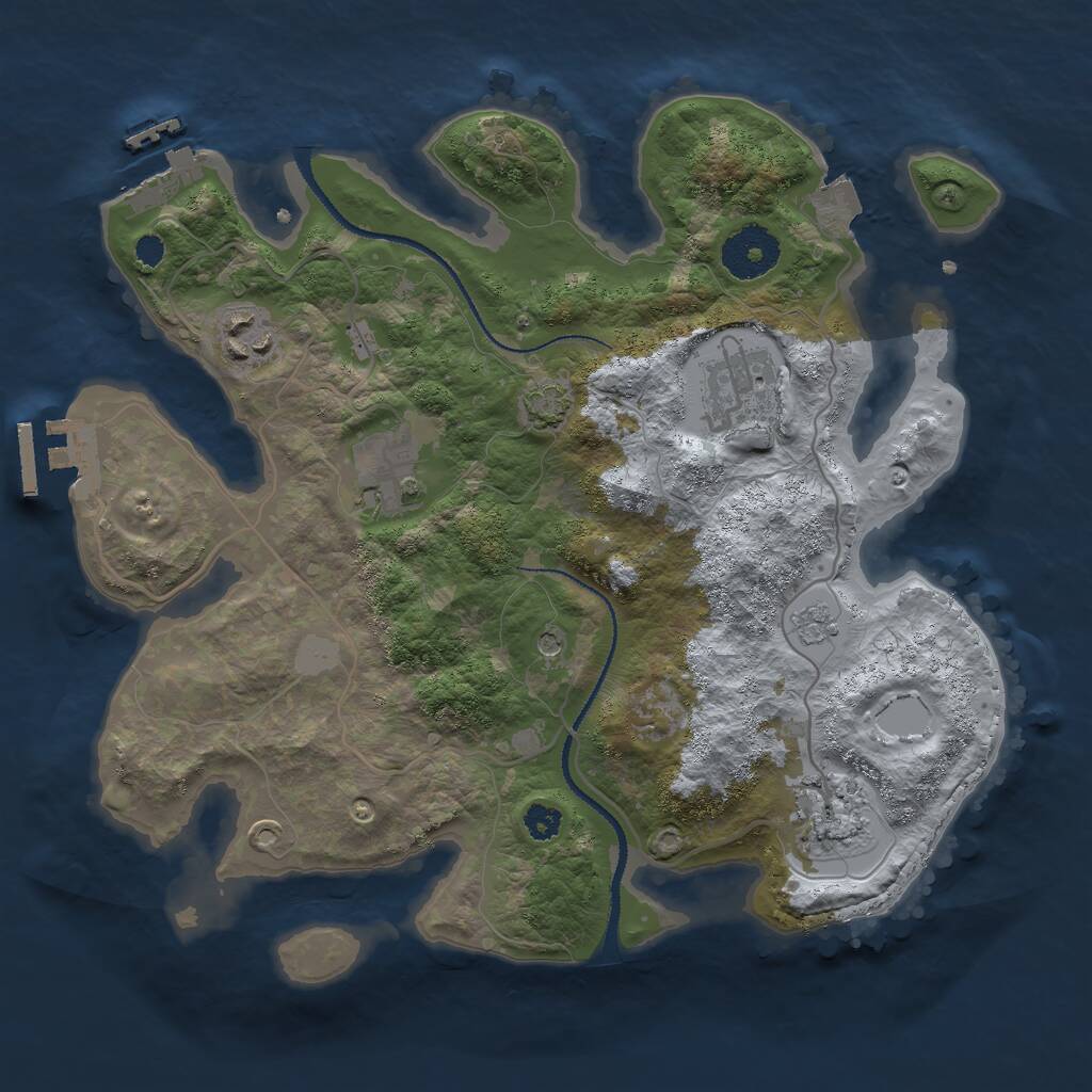 Rust Map: Procedural Map, Size: 3000, Seed: 1527986733, 10 Monuments