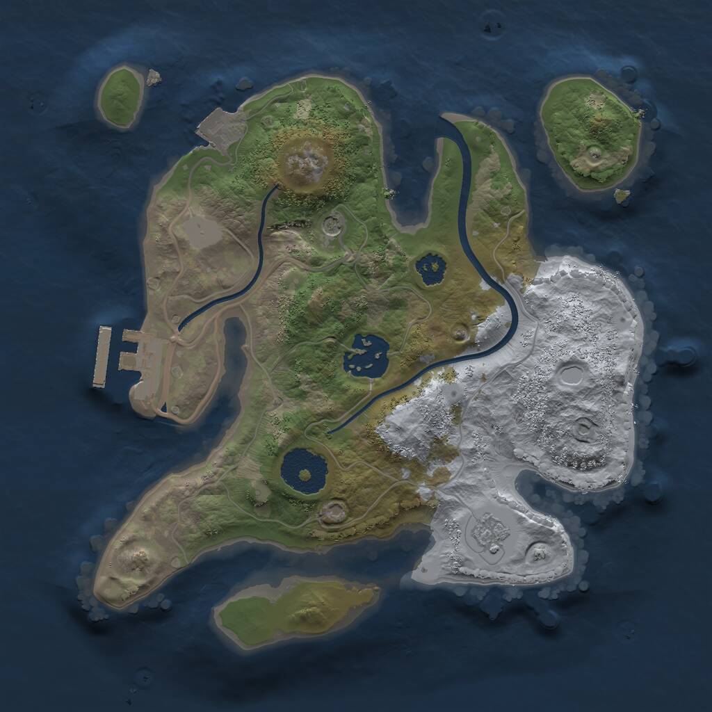 Rust Map: Procedural Map, Size: 2350, Seed: 19869129, 5 Monuments