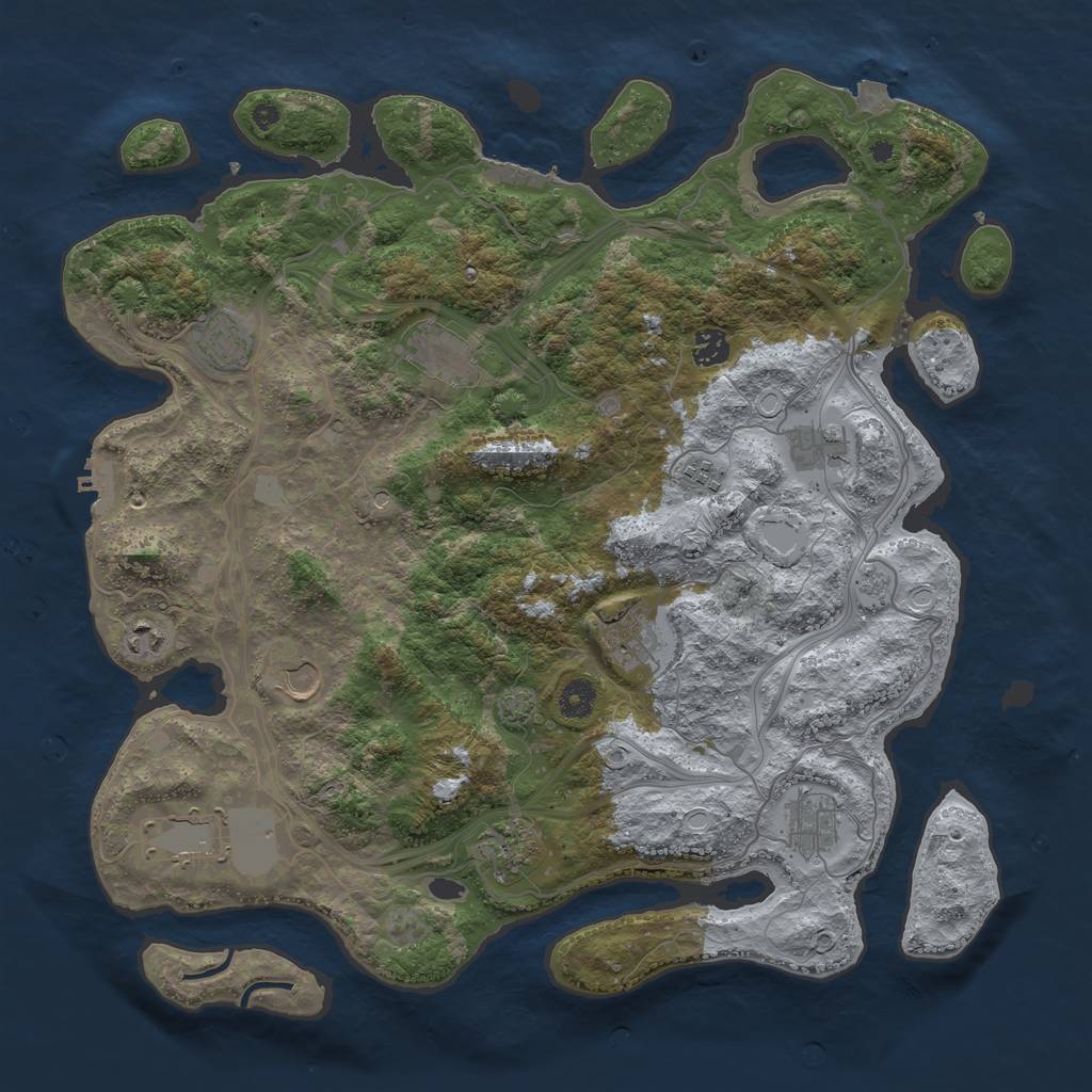 Rust Map: Procedural Map, Size: 4250, Seed: 1893312061, 19 Monuments