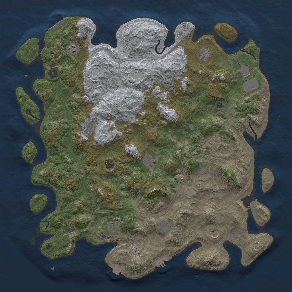 Rust Map: Procedural Map, Size: 4800, Seed: 1445259109, 19 Monuments