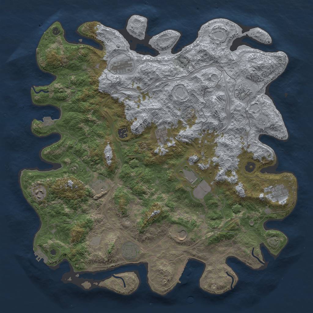 Rust Map: Procedural Map, Size: 4500, Seed: 473432525, 19 Monuments