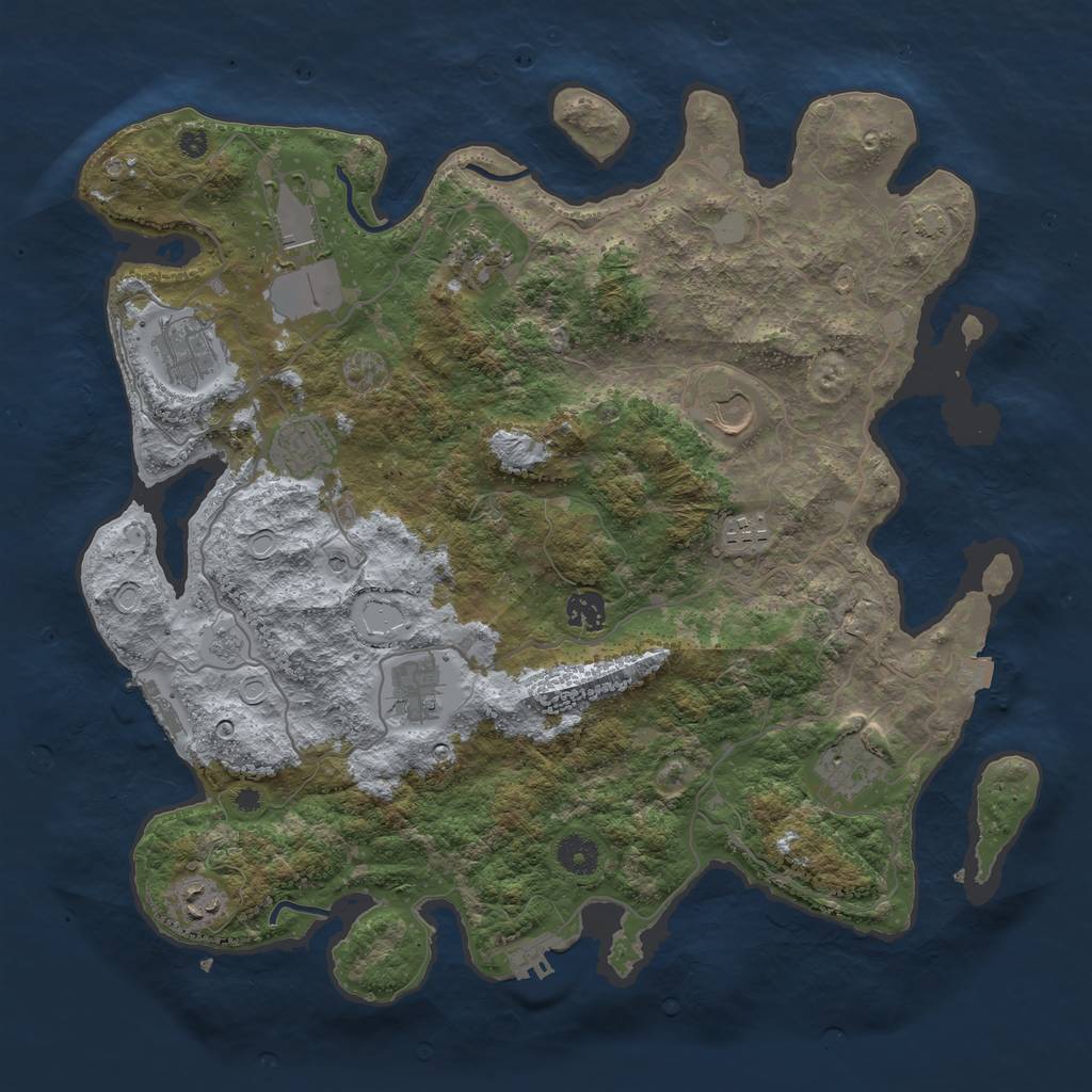 Rust Map: Procedural Map, Size: 4000, Seed: 1012024, 18 Monuments