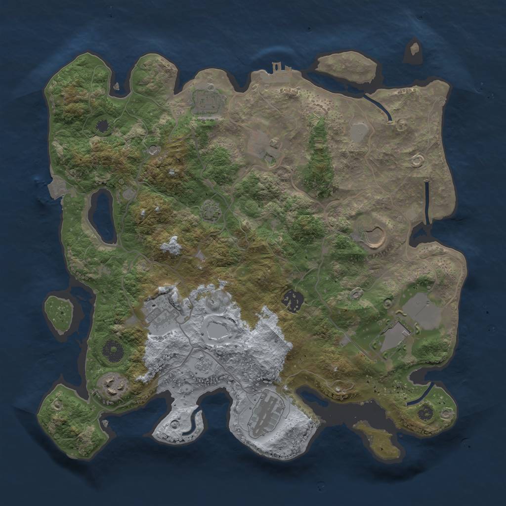 Rust Map: Procedural Map, Size: 3500, Seed: 12361110, 15 Monuments