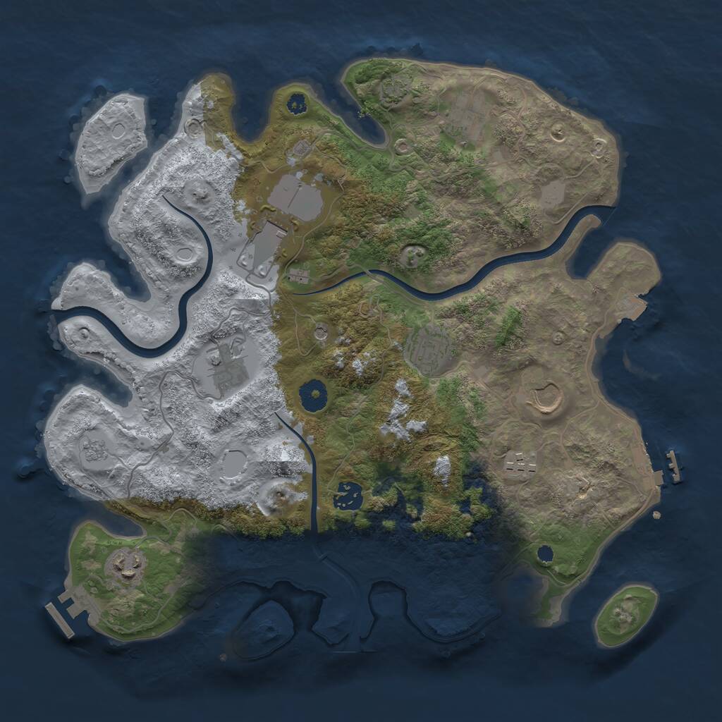 Rust Map: Procedural Map, Size: 3600, Seed: 81602139, 14 Monuments