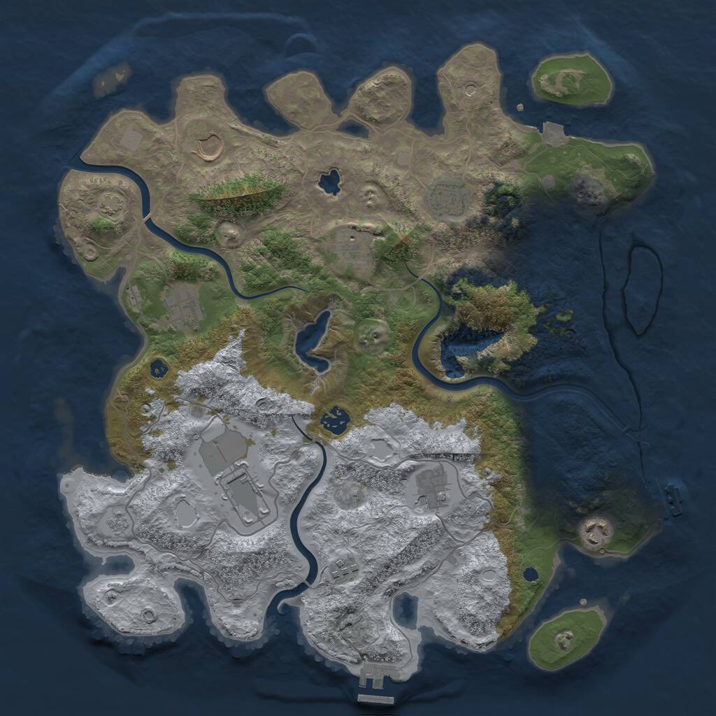Rust Map: Procedural Map, Size: 4000, Seed: 71345234, 15 Monuments