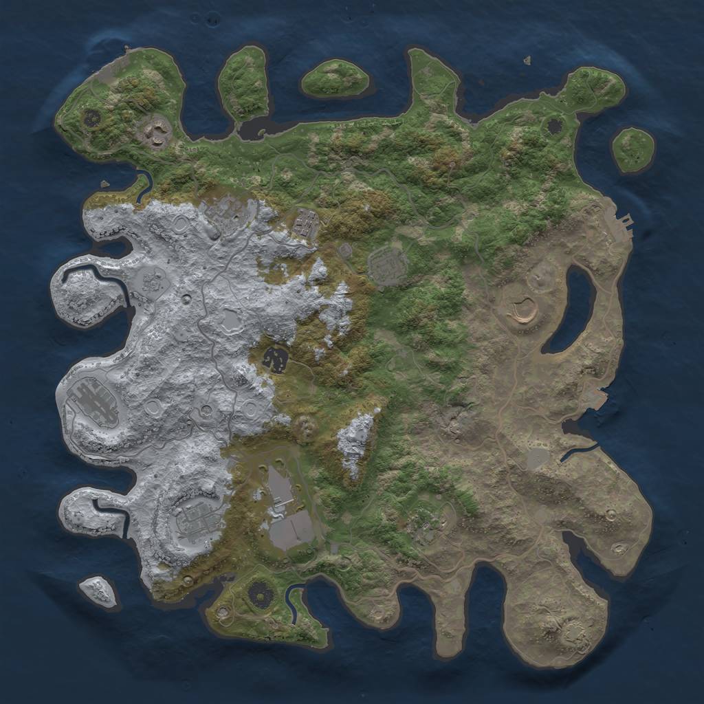 Rust Map: Procedural Map, Size: 4096, Seed: 578200035, 18 Monuments