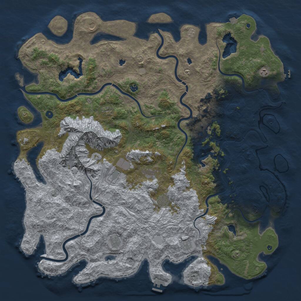 Rust Map: Procedural Map, Size: 6000, Seed: 35556147, 17 Monuments
