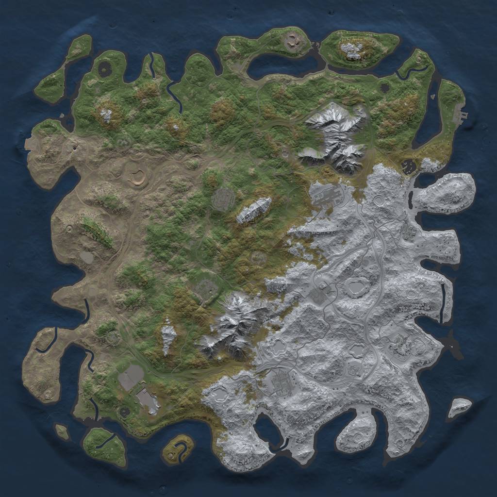 Rust Map: Procedural Map, Size: 5000, Seed: 2016029805, 18 Monuments