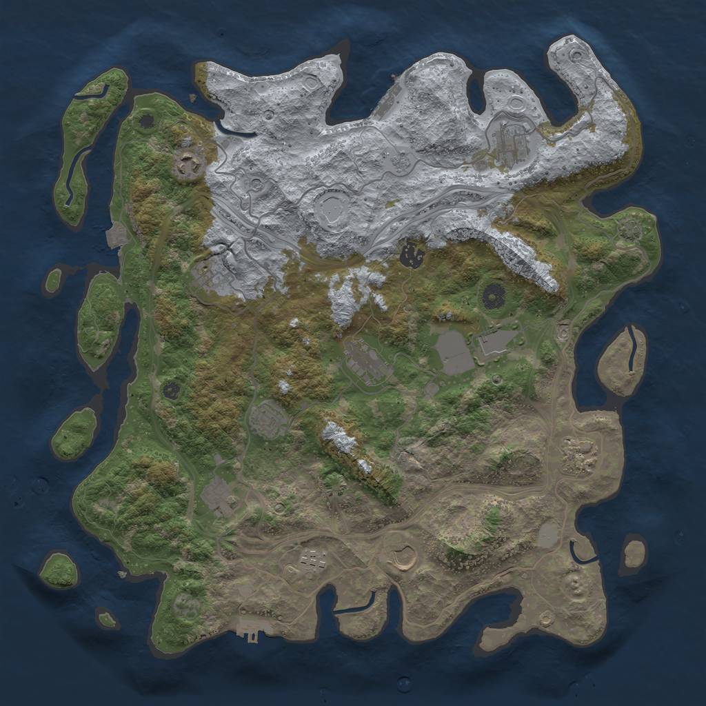 Rust Map: Procedural Map, Size: 4250, Seed: 657997633, 19 Monuments