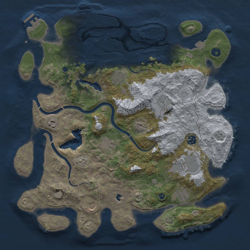 Rust Map: Procedural Map, Size: 4000, Seed: 1974743185, 15 Monuments