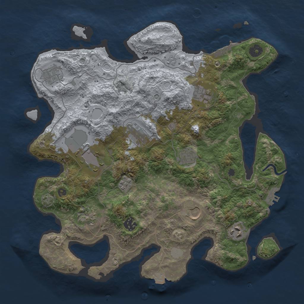 Rust Map: Procedural Map, Size: 3550, Seed: 31170818, 18 Monuments