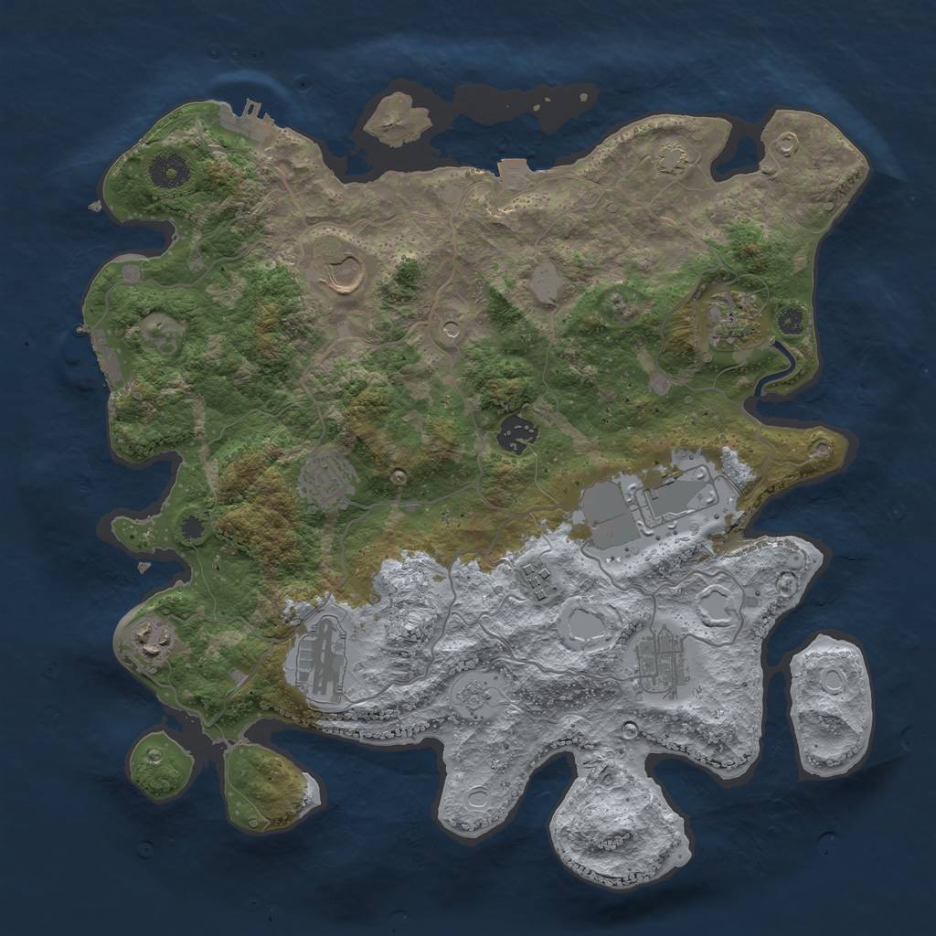Rust Map: Procedural Map, Size: 3700, Seed: 1432, 17 Monuments