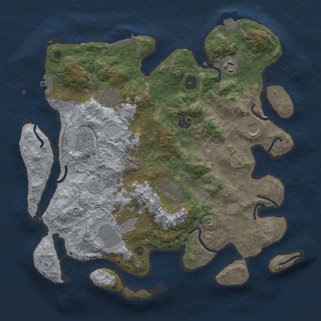 Rust Map: Procedural Map, Size: 3700, Seed: 1452, 15 Monuments